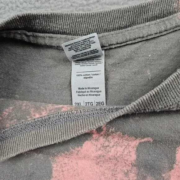 Crunch Fitness Shirt Mens 2XL Acid Wash Bleach Grey - Picture 4 of 5